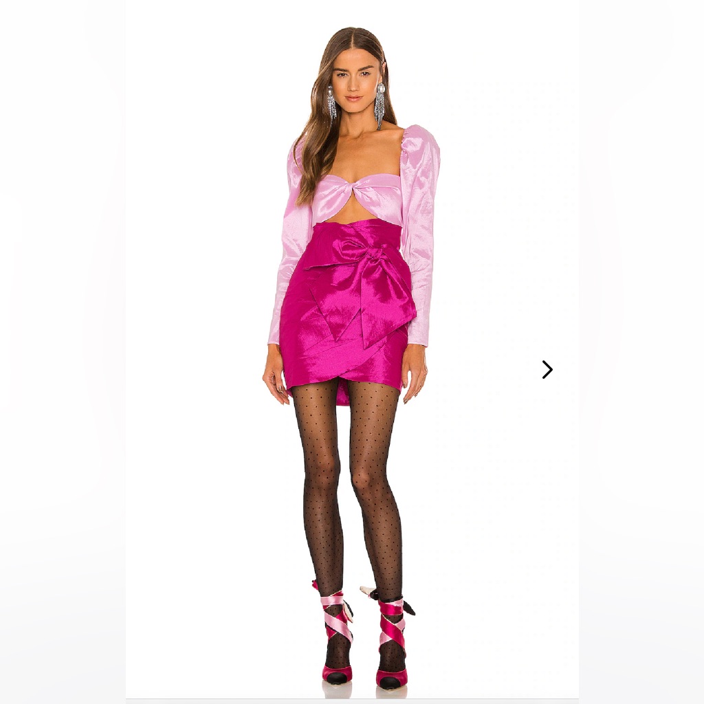 Revolve Lovers + Friends Banks Mini Bow Dress In Raspberry